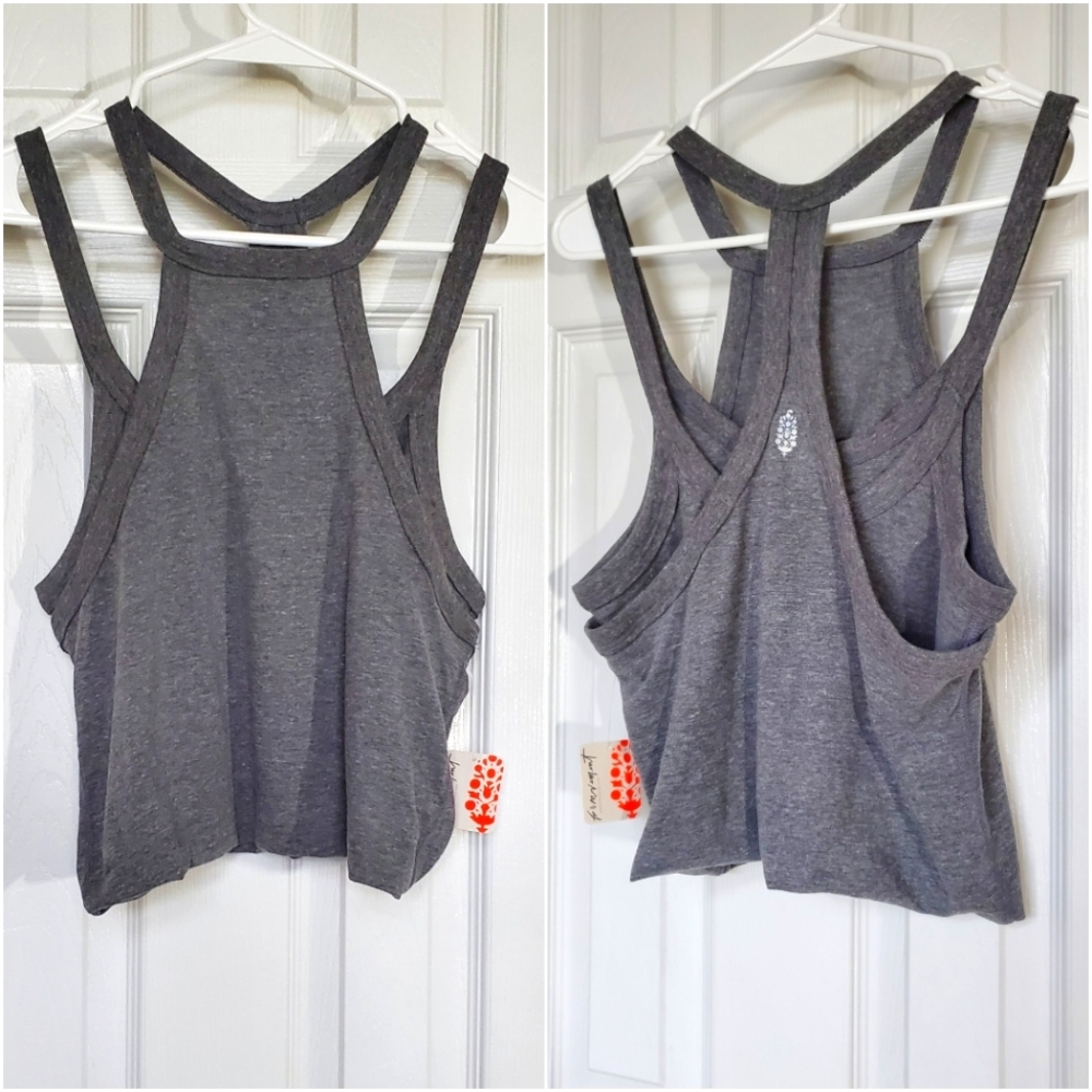 Free People Two times the charm tank top grey